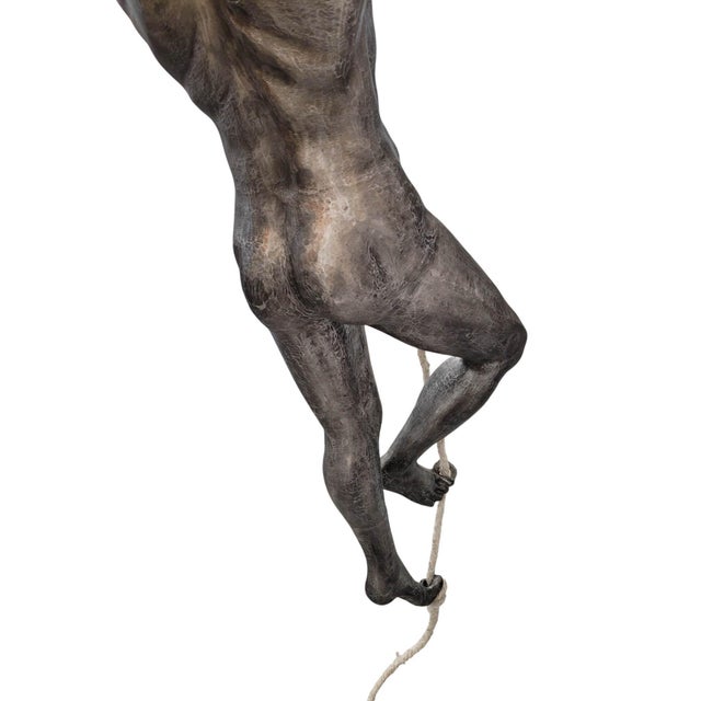 7 Feet Tall Contemporary Cast Aluminum "Climbing Man" Suspended Sculpture For Sale - Image 14 of 17
