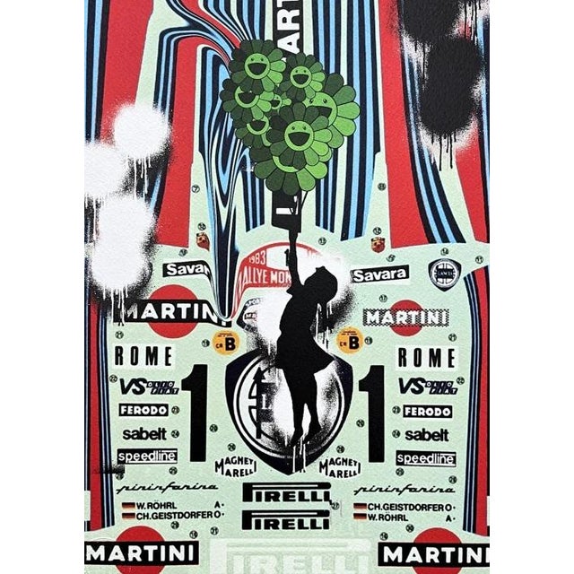 Death NYC - Girl with Murakami green balloon and Martini - limited edition with certificate Paper: Fine art 300 gsm paper....