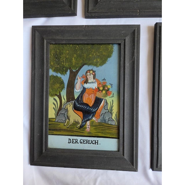1920s German Reverse Glass Paintings, Set of 5 For Sale - Image 5 of 10
