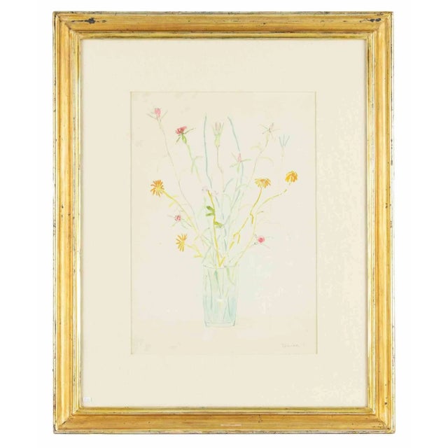Modern Fiorenzo Tomea, Flower Pot, Original Watercolor, 1950s For Sale - Image 3 of 5