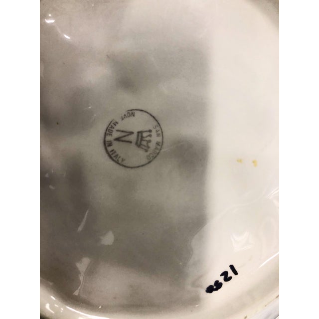 Vintage 1940s Italian Porcelain Basket Weave Grape Leaves Serving Dish For Sale - Image 4 of 7