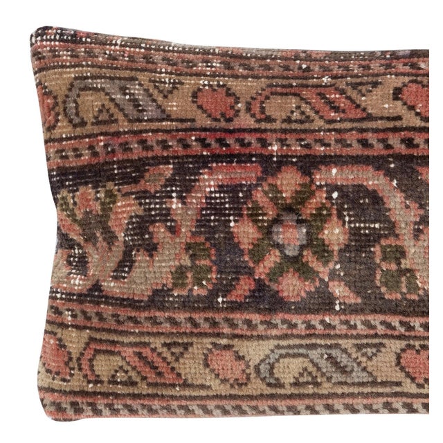 Add a touch of history and warmth to your space with this vintage handmade Turkish wool rug cushion cover. Crafted from...