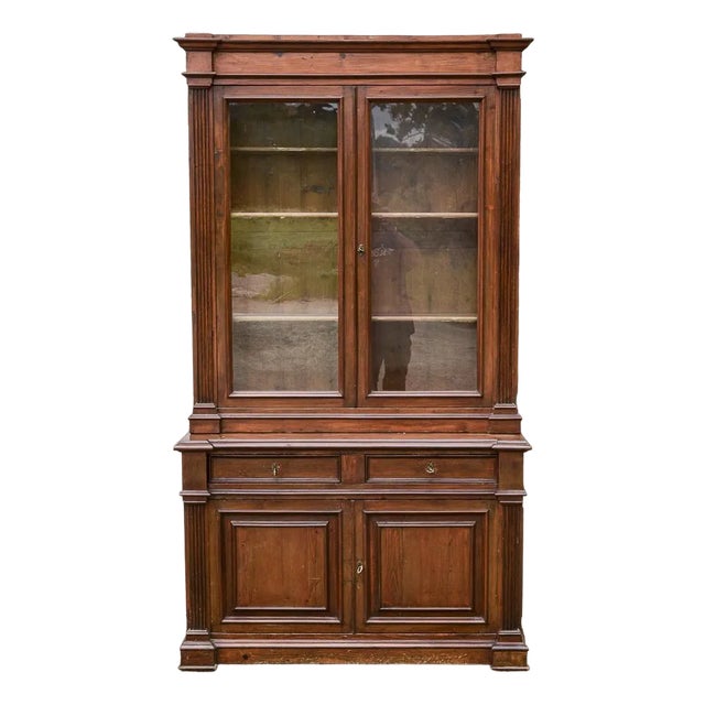 Vintage Bookcase in Fir For Sale