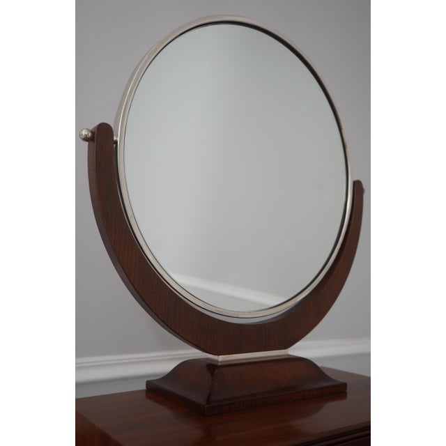 Art Deco Art Deco Style Walnut & Chrome Dressing Mirror For Sale - Image 3 of 14