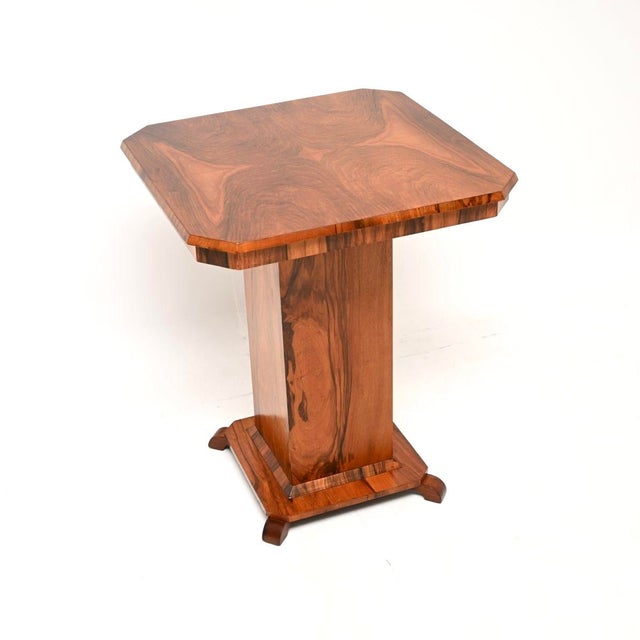 Art Deco Figured Walnut Occasional Side Table, 1930 For Sale - Image 9 of 9