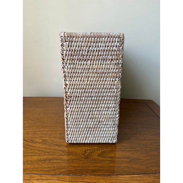 Woven Rattan Magazine Holder/RackInset Handles Chairish
