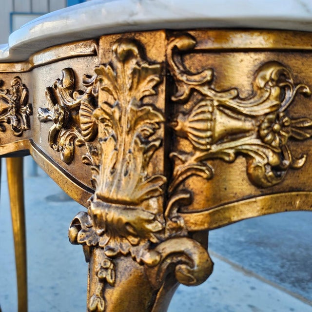 1940s Italian Marble Giltwood & Marble Console Tables-a Pair For Sale - Image 13 of 18