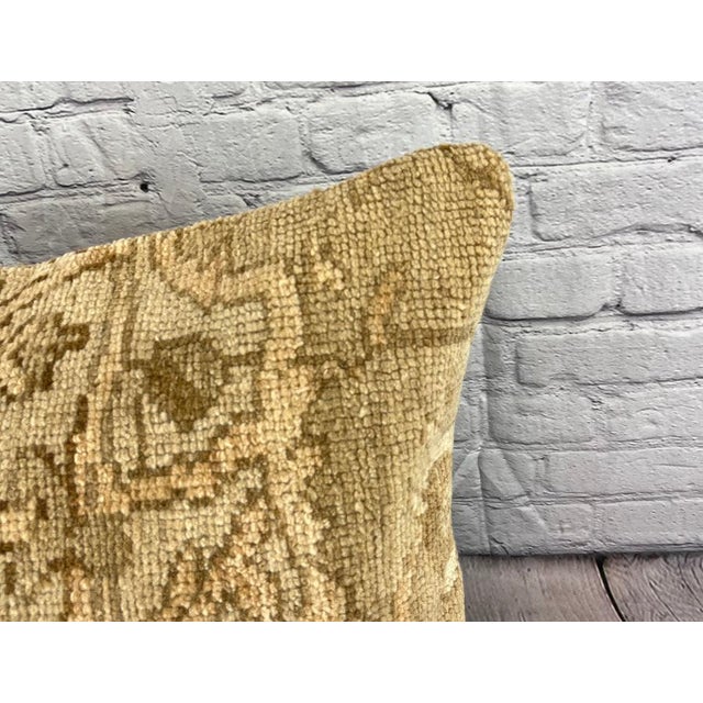 Turkish 20 x 20 Rug Pillow Tranquil Mirage Turkish Pillow Cushion Cover For Sale - Image 3 of 4