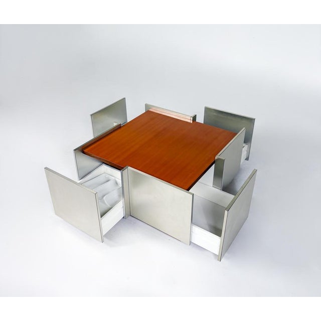 1970s Mid-Century Modern Coffee Table in Wood and Metal, Italy, 1970s For Sale - Image 5 of 13