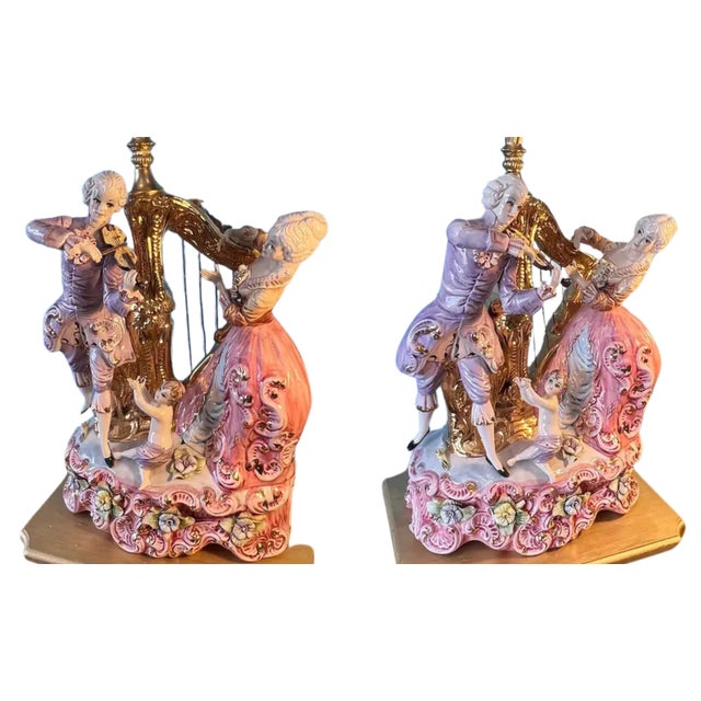 Capodimonte Porcelain Lamp- Musicians For Sale - Image 9 of 18