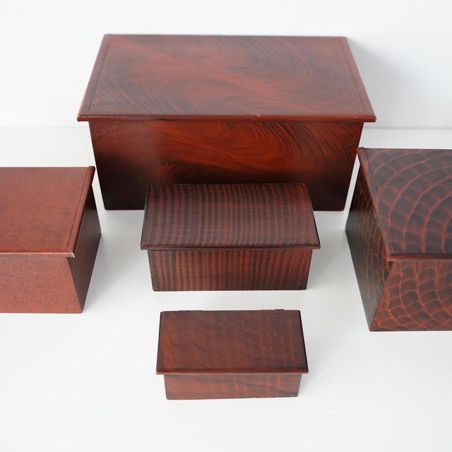 Vintage Vermont Stacking Stash Box Collection- Set of 5 For Sale - Image 12 of 15