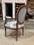 Early 19th Century Pair of Antique Louis XVI Style Fauteuils Carved Walnut Arm Chairs Blue Monkey Palm Toile For Sale - Image 5 of 7