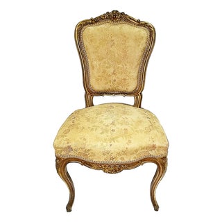 French 19c Louis XV Style Side Salon Chair For Sale