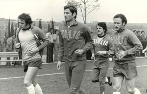 Agenzia Giornalistica Italia Photographer, Portrait of Rocca, Capello, Facchetti and Chinaglia, Vintage Photograph, 1970s