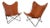 1960s Pair of Leather Butterfly Chairs by Jorge Ferrari-Hardoy for Knoll For Sale