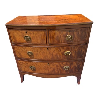 Mid 19th Century Georgian Satinwood Bow Front Chest For Sale