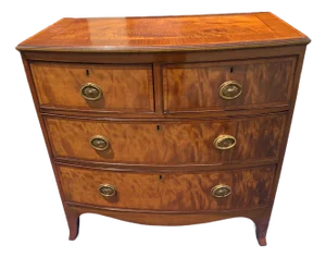 Mid 19th Century Georgian Satinwood Bow Front Chest