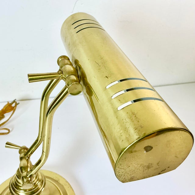 Mid 20th Century Mid-Century Modern Art Deco Articulating Brass Piano Bankers Desk Lamp. For Sale - Image 13 of 15