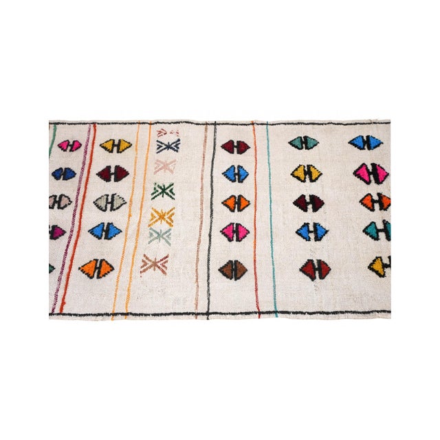 1960s Vintage Hemp Decorative Kilim Rug - 2`4″ X 4`0″ For Sale - Image 5 of 6