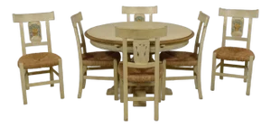 Venetian Paint Decorated Dining Room Table & Chairs
