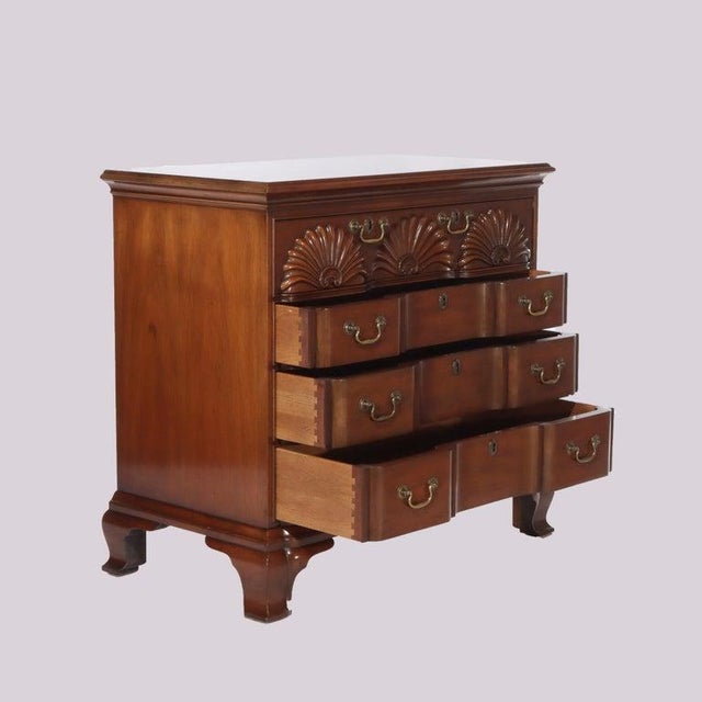 Vintage Kittinger Presidential Collection Chippendale Mahogany Block Front Four Drawer Chest C1950. Measures - 35"H x...