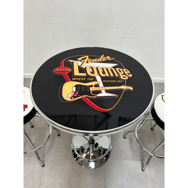 Fender Bar Table and Stools, Set of 3 For Sale - Image 4 of 6
