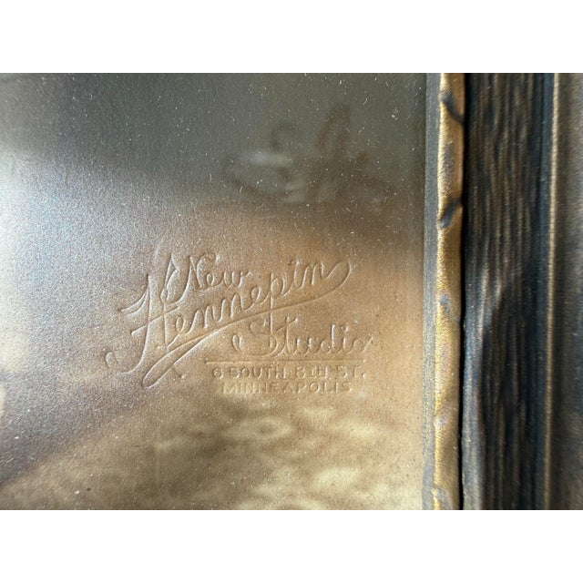 Art Deco 1930s Art Deco Faux Bronze Wood Swing Frame Vintage 1920s Flapper Photo Portrait For Sale - Image 3 of 8