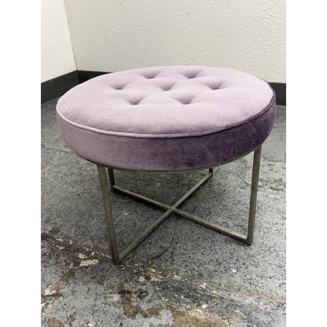 Modern Oly Studio Jonathan Tufted Round Stool For Sale - Image 3 of 12