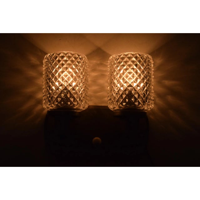 Glass Mid-Century Wall Lamp, Czechoslovakia, 1960s For Sale - Image 7 of 12