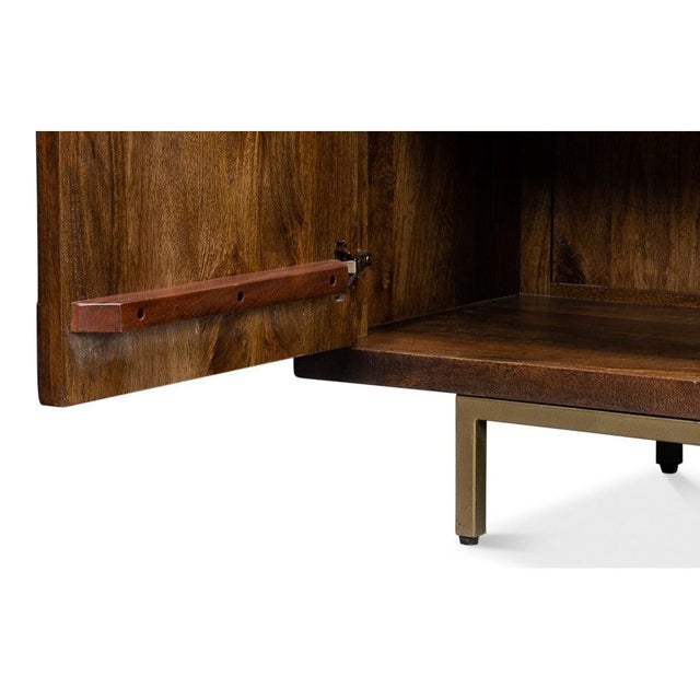 Modern Parquetry Sideboard with Brass Legs For Sale In Raleigh - Image 6 of 11