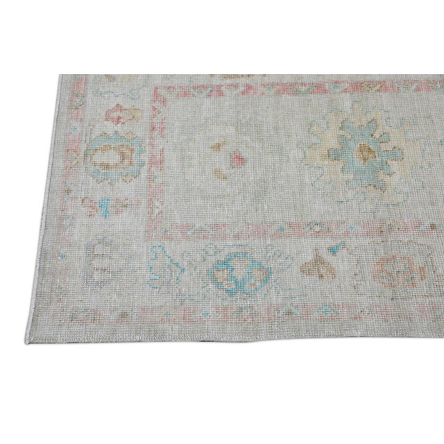 Modern Early 21st Century Multicolor Handwoven Turkish Oushak Rug 3'1" X 5'2" For Sale - Image 3 of 8