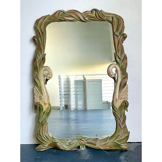 Vintage Hand Carved Swan Mirror For Sale - Image 12 of 12