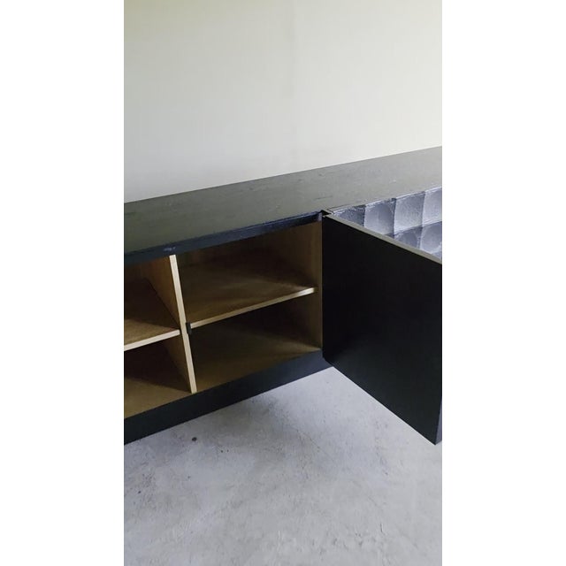 Brutalist Credenza in Black Stained Oak by J. Batenburg for MI Belgium, 1970s For Sale - Image 15 of 16