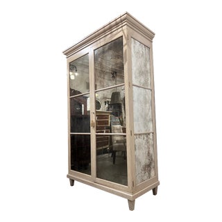 C. Mariani Antiques Custom Mirror French Work Station Armoire For Sale