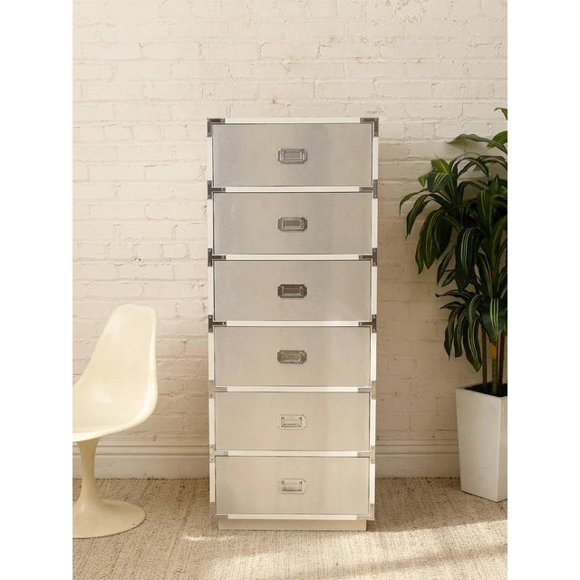 Mid 20th Century Mod Space Age Six-Drawer Metal Highboy Dresser For Sale - Image 12 of 12