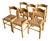 Vintage Wooden Chairs with Rush Seats, Set of 6 For Sale