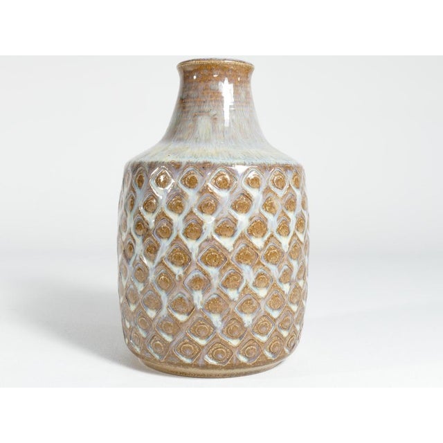 1960s Scandinavian Modern Blue Glazed Stoneware Vase from Søholm, 1960s For Sale - Image 5 of 18