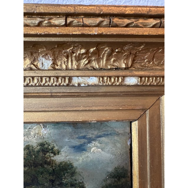 A delightful antique oil on copper, English or Continental, early 19th century — a fête champêtre alive with figures in...