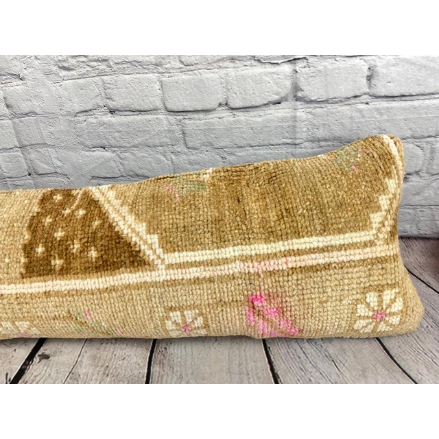 Turkish 12 x 46 Lumbar Rug Pillow Exotic Embellishments Turkish Pillow Cushion Cover For Sale - Image 3 of 7