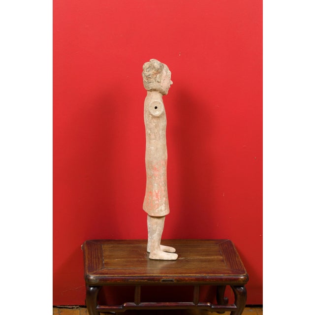 206 BC-24 AD Western Han Dynasty Chinese Original Polychromy Figurine For Sale - Image 4 of 13