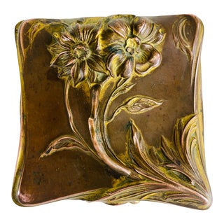 Antique Bronze Art Nouveau Trinket Box For Sale