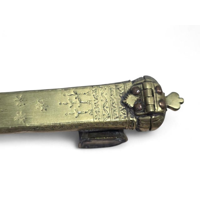 Metal Ottoman Engraved Bronze Inkwell, 1790s For Sale - Image 7 of 10