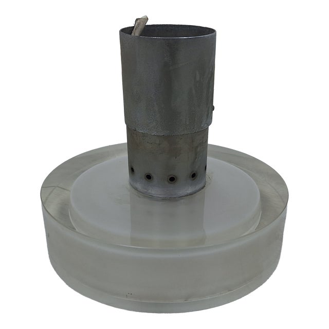 Vintage Ceiling Light with Clear Disc by Flavio Poli for Seguso Murano, 1960s For Sale