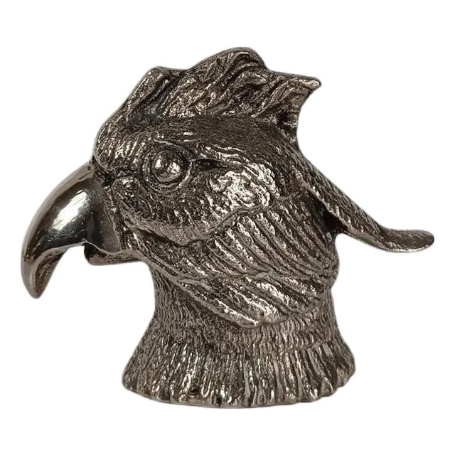 Vintage Silver Plated Parrot Head Bottle Opener in the style of Gucci, 1970s For Sale