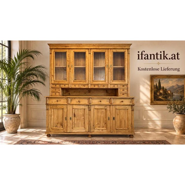 Gründerzeit Kitchen Credenza in Softwood For Sale - Image 4 of 15