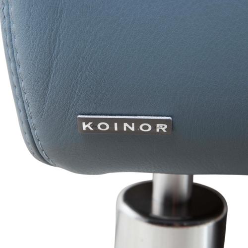 Blue Leather Rivoli Three-Seater Sofa with Manual Function from Koinor For Sale - Image 9 of 15