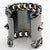 Givenchy Paris High-Gloss Gunmetal Chains and Studs Cuff Bracelet For Sale - Image 12 of 16