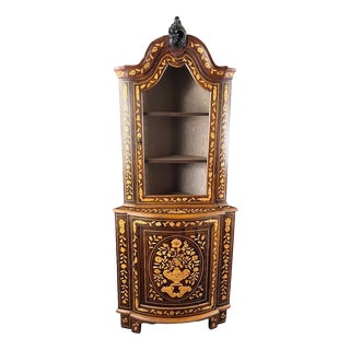 19th Century Inlaid Corner Display Cabinet For Sale