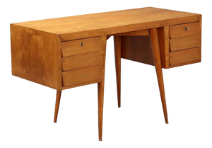 Maple Wood Desk with Drawers, 1950s
