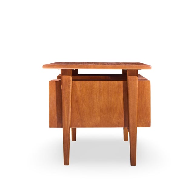 Mid 20th Century Kai Kristiansen for Fm Møbler Model Fm60 Mid Century Danish Teak Floating Desk For Sale - Image 5 of 9